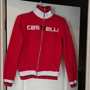 Castelli Red Bomber Jacket with White Trim